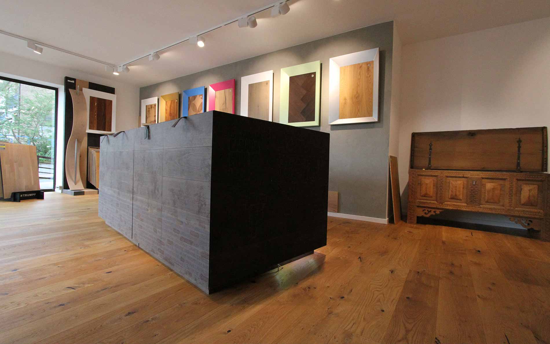 Holzfußboden, Parkett-Ausstellung